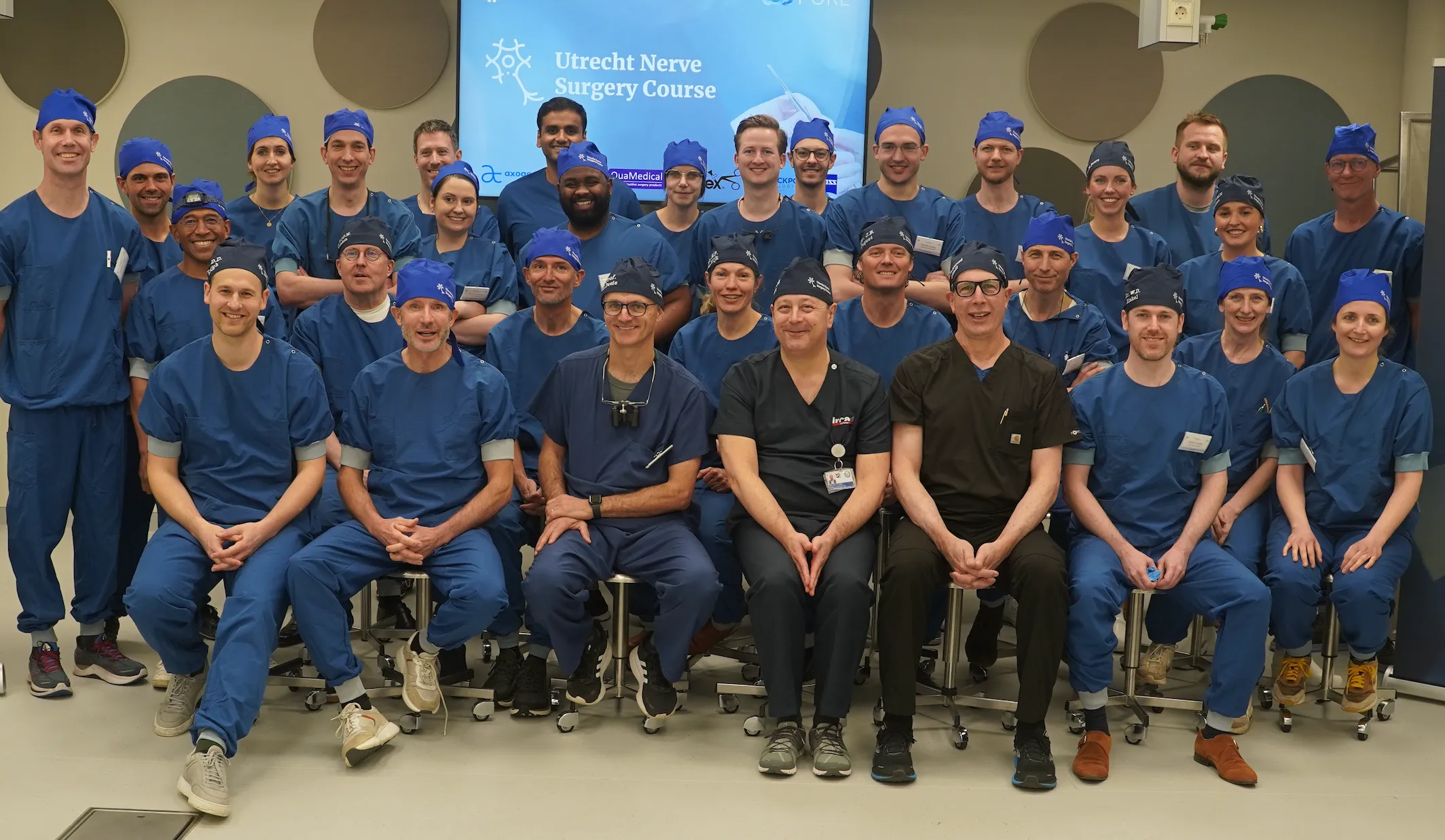 Group photo of the participants and faculty of the Utrecht Nerve Surgery Course